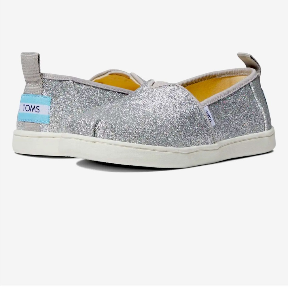 Little girls TOMS glitter Alpargata shoes